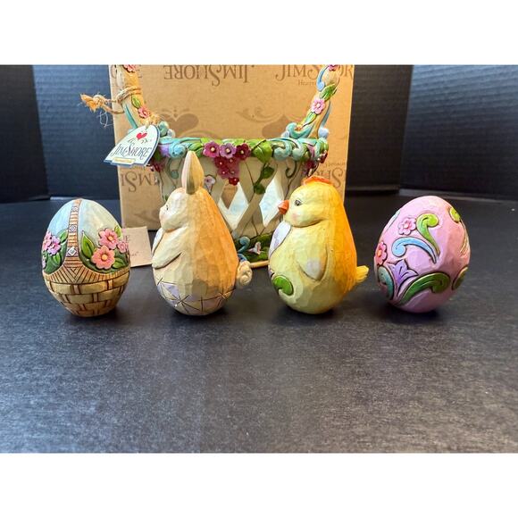 Jim Shore Heartwood Creek 2012 Basket Full Of Surprises Bunny Chick Eggs Easter - Picture 6 of 16
